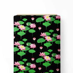 Pichwai Pink Lotus Print Fabric