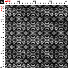 Black Floral 2 Print Fabric