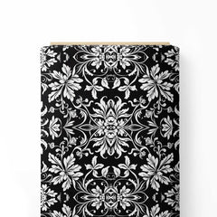 Black Floral 2 Print Fabric