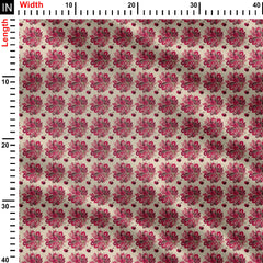 Pink Abstract Floral Print Fabric