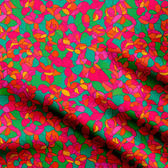 Vibrant Leaves Print Fabric