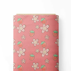 Strawberry Floral Print Fabric