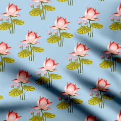 Pichwai Big Lotus Print Fabric