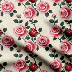 Rose Flowers 9 Print Fabric