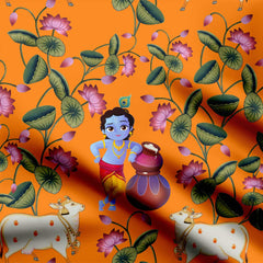 Krishna Ki Raasleela Print Fabric