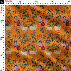 Krishna Ki Raasleela Print Fabric