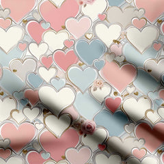 Hearts Print Fabric