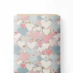 Hearts Print Fabric