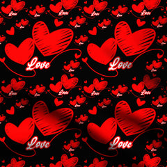 Red Love 1 Print Fabric