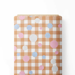 Plaid Dots Print Fabric