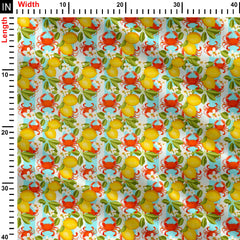 Crab Vibes Print Fabric