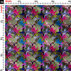 Colourful lily Print Fabric