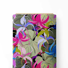 Colourful lily Print Fabric