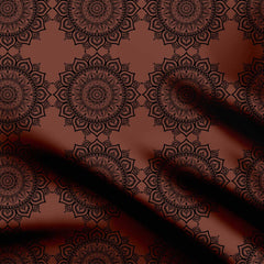 Chocolate Ethnic Mandala Kalamkari Print Fabric