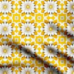 Yellow Floral 1 Print Fabric