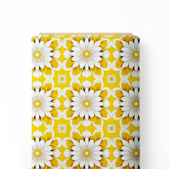 Yellow Floral 1 Print Fabric