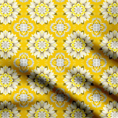 Yellow Flowers Print Fabric