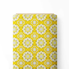 Yellow Flowers Print Fabric