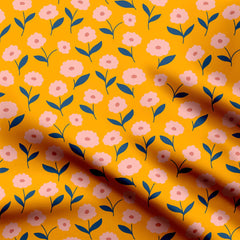 Yellow Mini Floral Print Fabric