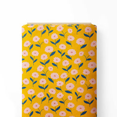 Yellow Mini Floral Print Fabric