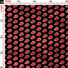 Akatsuki red clouds Print Fabric