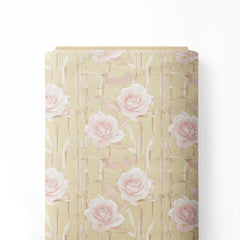 Linear Rose Flower Print Fabric