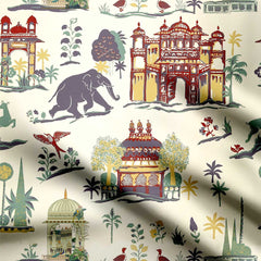 The Red Fort mughal Print Fabric