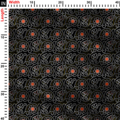 Black Bandhani Beignets Print Fabric