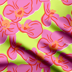 pink graphic orchid Print Fabric