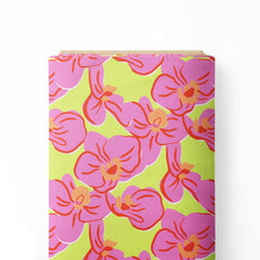 pink graphic orchid Print Fabric