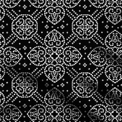 Black & White Bandhani Print Fabric