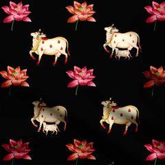 Eternal Cow Pichwai Print Fabric