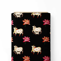 Eternal Cow Pichwai Print Fabric