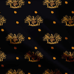 Krishna's Golden Haven Print Fabric