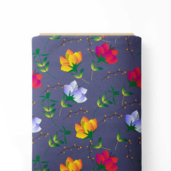 pretty peonies on mauve Print Fabric