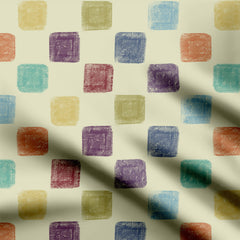 colorful checks Print Fabric