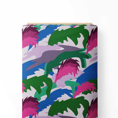 Abstract leaves Print Fabric