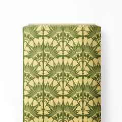 Abstract floral yellow and green pattern Print Fabric