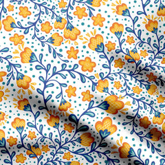 Yellow tiny flowers Print Fabric