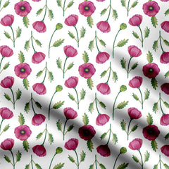 Poppy flowers Print Fabric