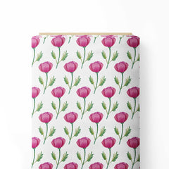 Simple poppy flowers Print Fabric