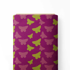 butterfly garden purple Print Fabric