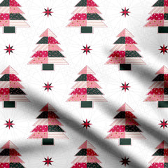 Christmas tree patchwork Print Fabric