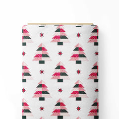 Christmas tree patchwork Print Fabric