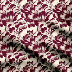 Maroon Floral Print Fabric