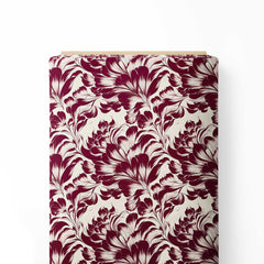 Maroon Floral Print Fabric