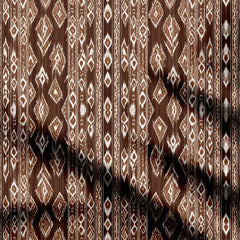 Ikat Chocolate Print Fabric