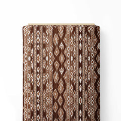 Ikat Chocolate Print Fabric