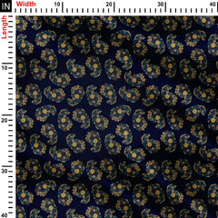 navy paisley Print Fabric