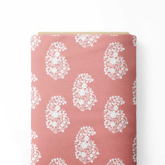 White paisley on Pink Print Fabric